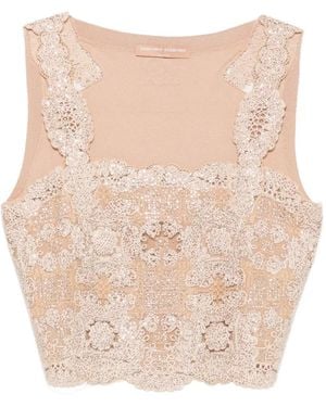 Ermanno Scervino Top Con Detalles De Encaje - Neutro