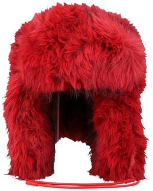 Goldbergh Cher Fluffy Faux-Fur Hat - Red