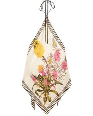 Blumarine フローラル トップ - メタリック