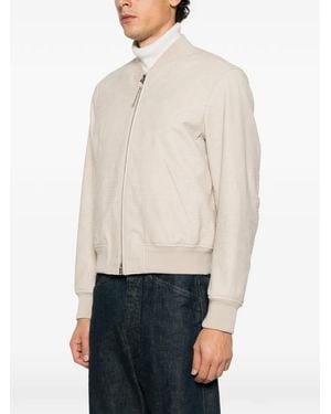 Tom Ford Crocodile-Embossed Bomber Jacket - White