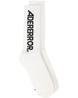 Adererror Intarsia-Knit Logo Socks - White