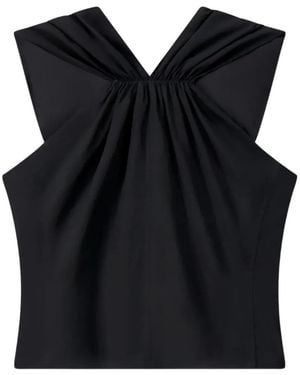 A.L.C. Elouise Gathered-Stretch Blouse - Black