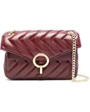 Sandro Yza Quilted Leather Shoulder Bag - Purple