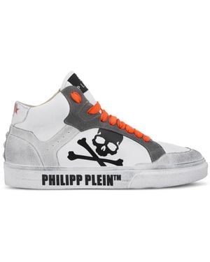 Philipp Plein Retrokickz Skull-Motif Trainers - White