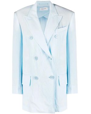 Sportmax Fitted Double-Breasted Button Blazer - Blue