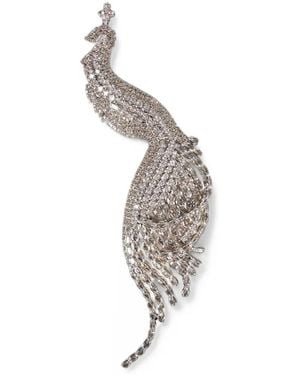GIUSEPPE DI MORABITO Crystal-Embellished Peacock Brooch - Metallic