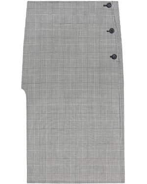 Courreges Oblique Prince Of Wales Midi Skirt - Grey