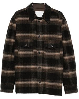 Isabel Marant Kervon Check-Pattern Shirt Jacket - Black