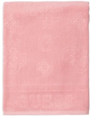 Guess Logo-Jacquard Beach Towel - Pink
