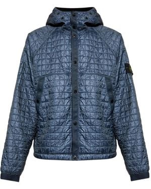 Stone Island 4100023 Quilted Logo-Patch Jacket - Blue