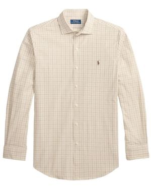 Polo Ralph Lauren Check-Pattern Logo-Embroidered Shirt - White