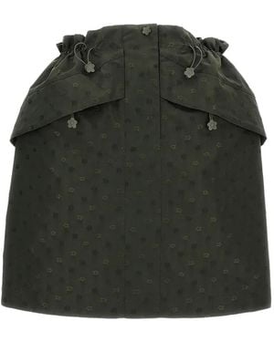 Cecilie Bahnsen Delina Floral-Jacquard Mini Skirt - Green