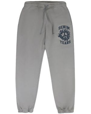 DENIM TEARS College Logo-Print Track Pants - Gray