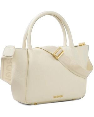 Bogner Mini Wallis Raja Grained Leather Tote Bag - White