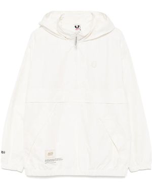 Aape By A Bathing Ape Aapenow Moonface-Logo Half-Zip Jacket - White