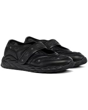 MCM Skywander Monogram-Print Touch-Strap Trainers - Black