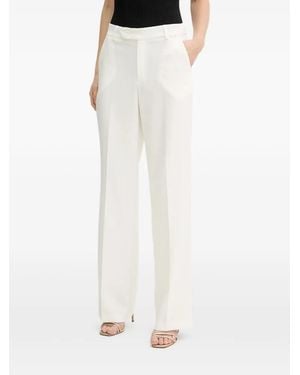 Fracomina Logo-Plaque Tapered Pants - White