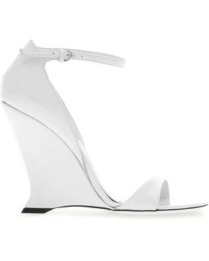 Ferragamo Open-Toe High-Wedge Sandals - White