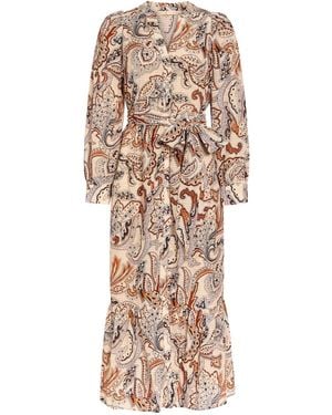 Marie Oliver Paisley-Print Belted Maxi Dress - Natural