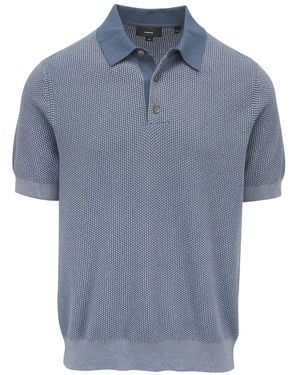Vince Knitted Polo Shirt - Blue
