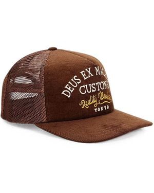 Deus Ex Machina Marsden Corduroy Mesh-Panel Cap - Brown
