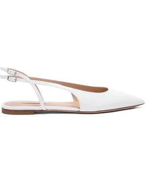 Casadei Dancer Ankle Strap Flat Pumps - White