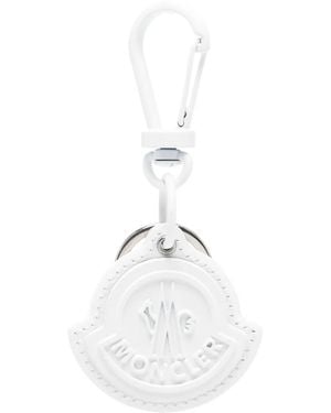 Moncler Logo-Embossed Keyring - White