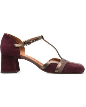Chie Mihara Volai T-Bar Square-Toe Court Shoes - Brown