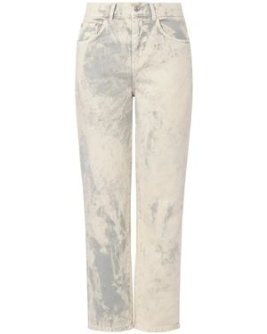 Moschino Vaqueros Capri De Talle Medio - Blanco