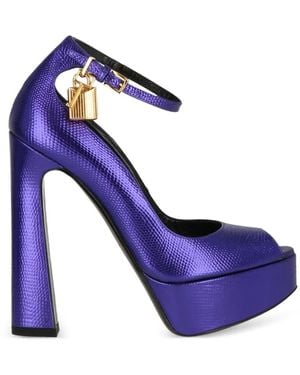 Tom Ford Platform Padlock Sandals - Blue