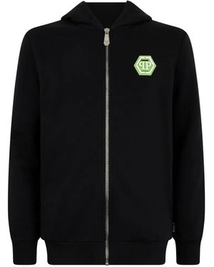 Philipp Plein Zip Fastenig Hooded Jacket - Black