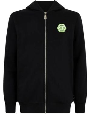 Philipp Plein Zip Fastenig Hooded Jacket - Black