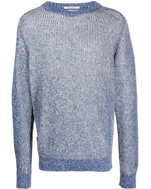 Woolrich Melange-Knit Round-Neck Jumper - Blue