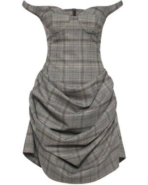 ANOUKI Vestido Corto Drapeado - Gris