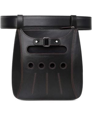 PERRIN Paris Cabbie Glove-Shaped Leather Belt Bag - Black