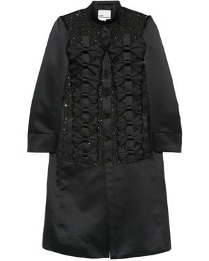 Noir Kei Ninomiya Sequin-Embellished Bow-Detail Coat - Black