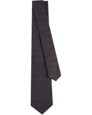 Ferragamo Monogram Silk Tie - Blue