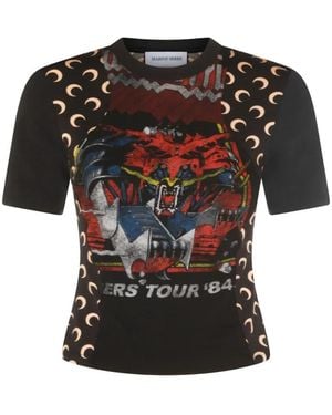 Marine Serre Upcycled Jersey Baby Fit T-Shirt - Black