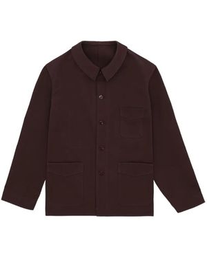 Fortela Boulevard Patch-Pocket Shirt Jacket - Purple