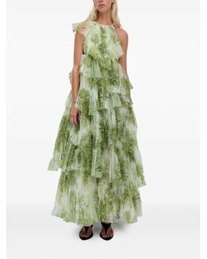 Aje. Westlyn Maxi-Jurk Met Bloemenprint - Groen