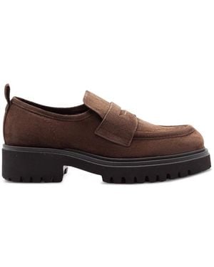 Guglielmo Rotta Suede Platform Loafers - Brown