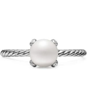 David Yurman Pearl Classics Pearl And Diamond Ring - White