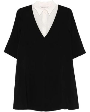 Semicouture V-Neck Midi Dress - Black