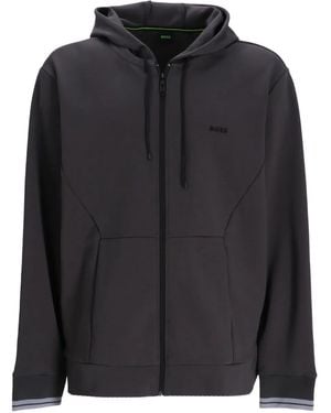BOSS Hoodie Mit Reißverschluss - Schwarz
