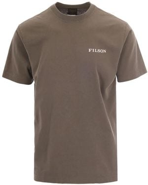Filson Logo-Print Graphic-Back T-Shirt - Grey