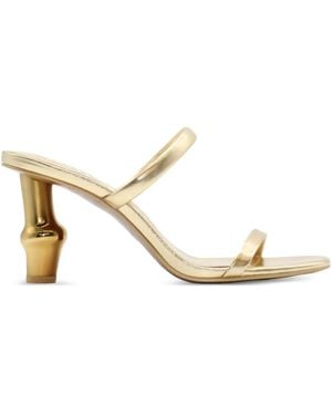 Cult Gaia 80Mm Double-Strap Sculpted-Heel Sandals - Metallic