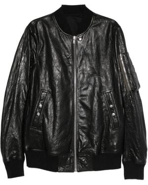 Rick Owens Classic Flight Leather Bomber Jacket in Black for Men