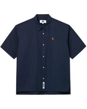 Chocoolate Buttoned Short-Sleeve Shirt - Blue