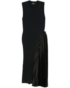 Emporio Armani Pleated Midi Dress - Black