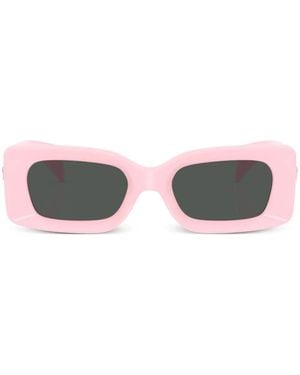 Versace Medusa-Plaque Rectangular-Frame Sunglasses - Pink